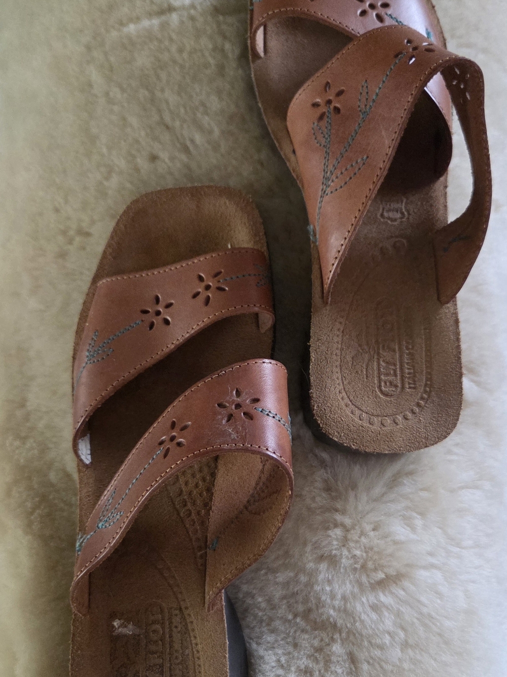 Women's Brown Slip-On Sandals - Comfort Casual
